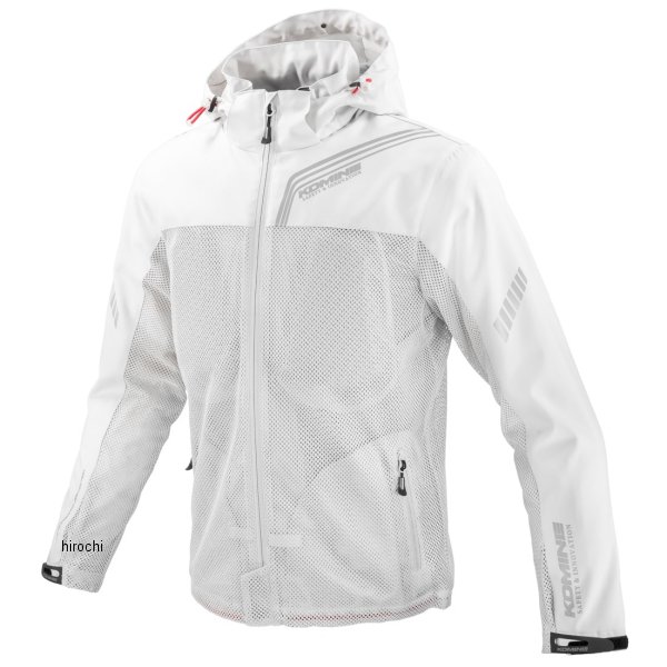 JK-179  KOMINE 2025年春夏モデル エニグマライト ハーフメッシュパーカ シルバー 3XLサイズ