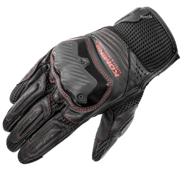 GK-267  KOMINE 2025年春夏モデル ショットガンメッシュグローブ 黒/赤 XLサイズ