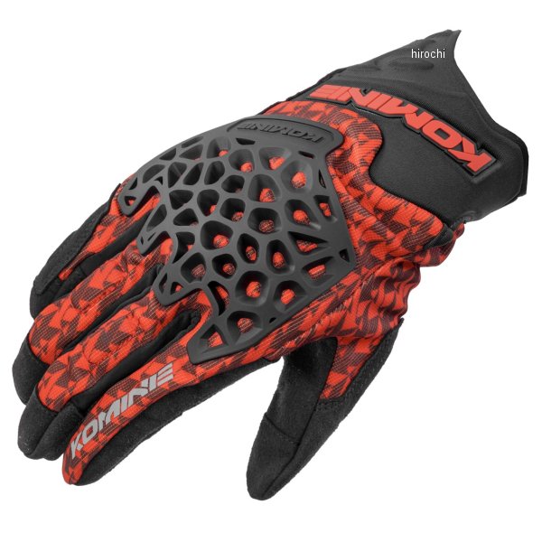 GK-269  KOMINE 2025年春夏モデル アドベンチャーメッシュグローブ K Chirodiブラック/赤 Lサイズ