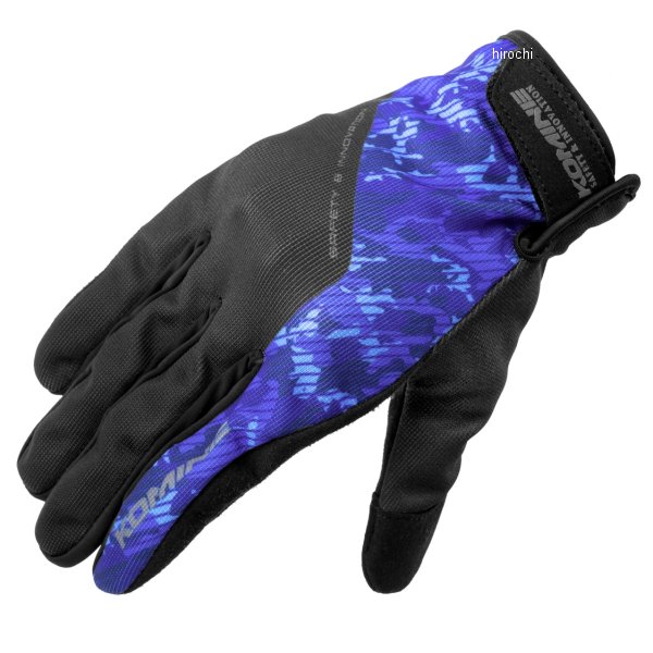 GK-270  KOMINE 2025年春夏モデル プロテクトメッシュグローブ 青/カモ Mサイズ