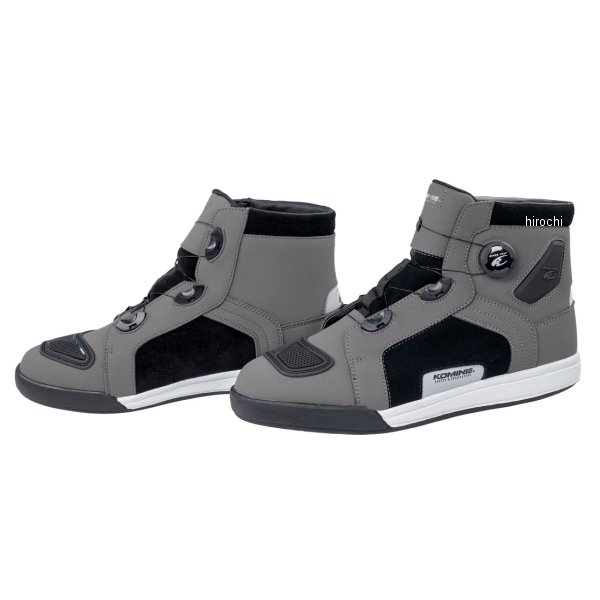 BK-300  KOMINE 2025年モデル ダイヤルフィットWPマイクロファイバースニーカー グレー 25.5cm