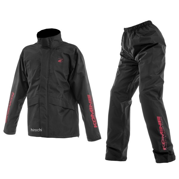 RK-552  KOMINE 2025年春夏モデル MCコンパクトレインウェア 黒/赤 Lサイズ