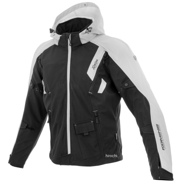 KOMINE 2025年秋冬モデル JK-637 エニグマG2ソフトシェルジャケット ソリアーノ2 L.Grey ブラック 3XLサイズ