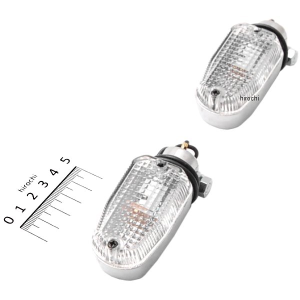 ウインカーランプ スクウェア250型 メッキ/クリア 2個入り