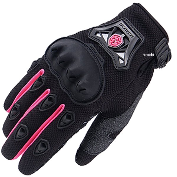 シンプルライディンググローブ レディース用 ピンク Lサイズ
