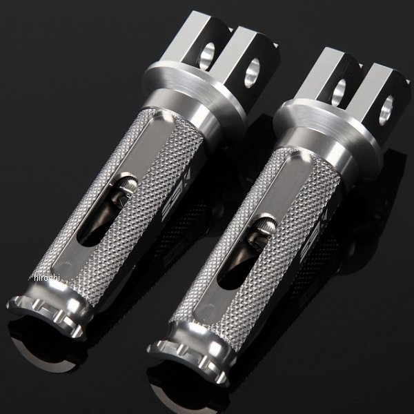 アルミ削り出しステップ レーシングタイプ ライダー用 シルバー/チタン