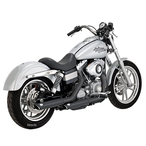 VANCE&HINES スリップオンマフラー ツインスラッシュ 3インチ 91年-09年 ダイナ 黒