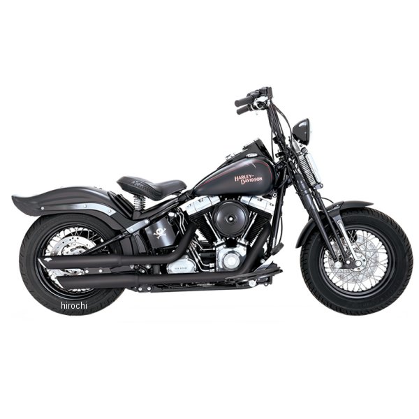 VANCE&HINES スリップオンマフラー ツインスラッシュ 3インチ 07年-09年 ソフテイル 黒