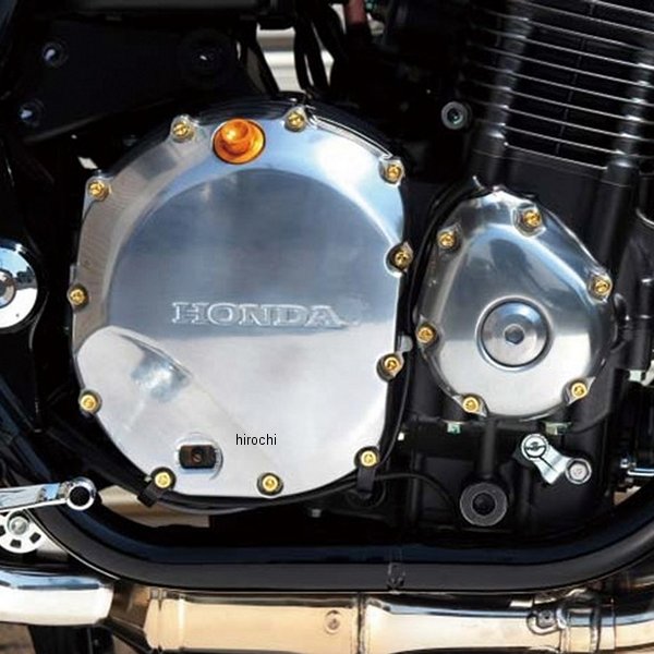 24Kメッキ ステンレスL クランクケースカバーネジセット ホンダ ゴールド