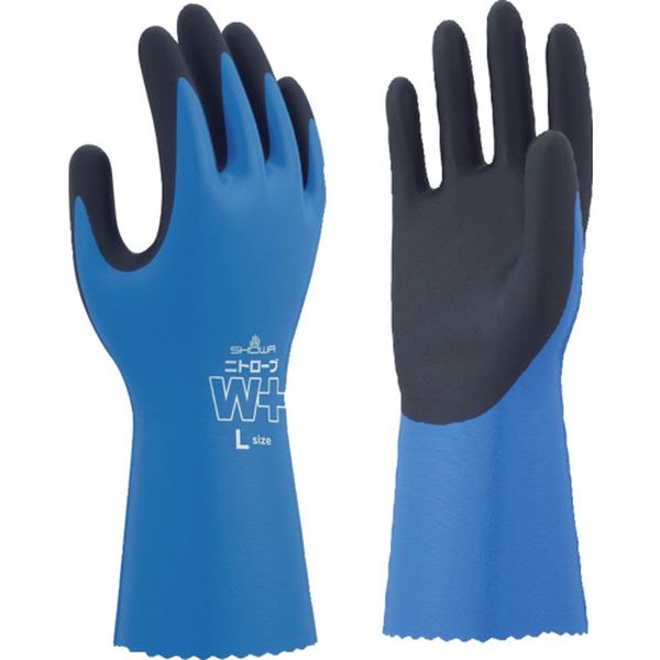 NO378PLUSR2PL ニトリルゴム手袋 NO378Plus ニトローブW＋ 右手2本 ブルー Lサイズ
