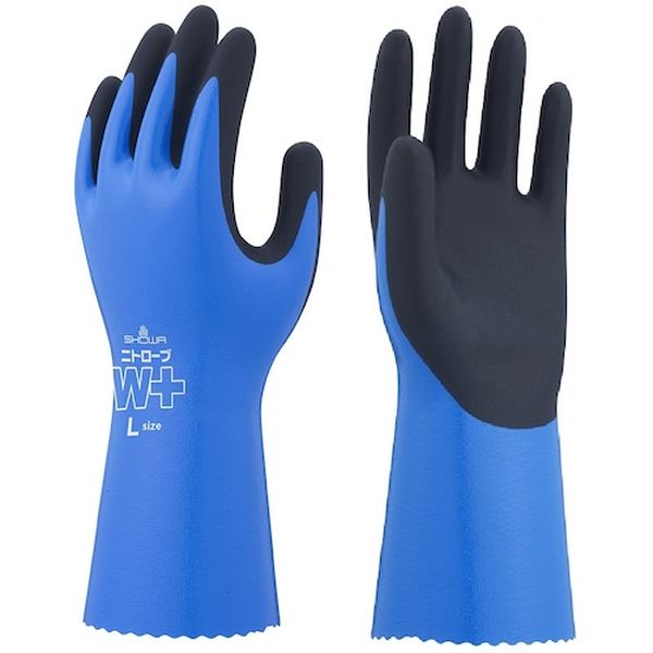 NO378PLUSL2PM ニトリルゴム手袋 NO378Plus ニトローブW＋ 左手2本 ブルー Mサイズ