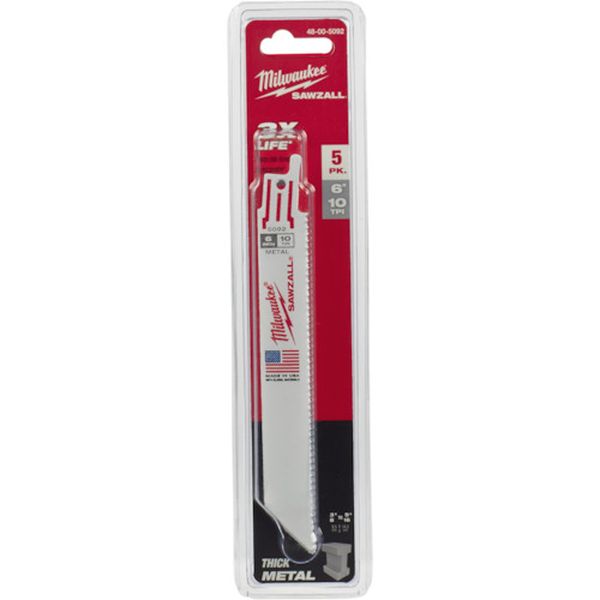 48005092 565-7179 THIN KERF金工用レシプロソーブレード 10TPI 152mm(5本パック)