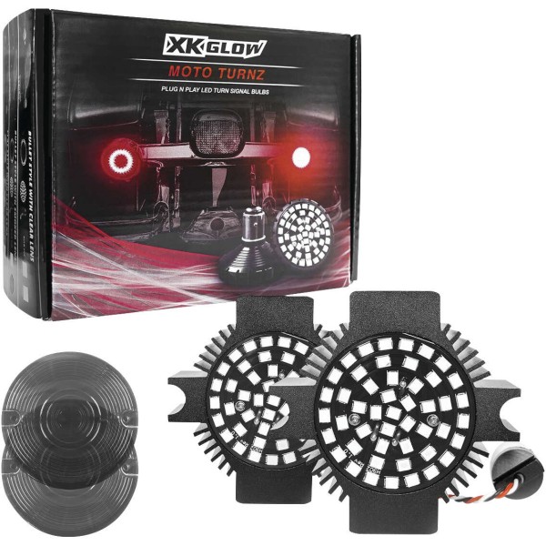 LEDウインカー レンズキット ダブル 1157 フラットスタイル用 スモークレンズ 赤