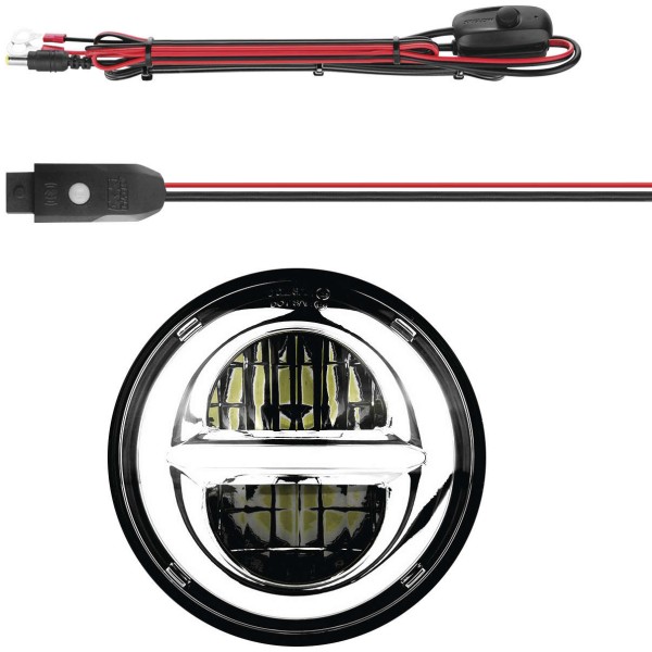 エックスケーグロウ 5-3/4インチ LED ヘッドライト クローム