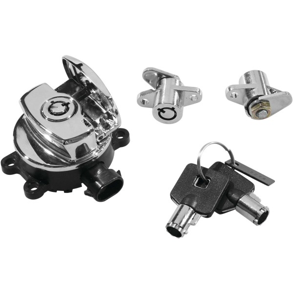 イグニッションスイッチ、サドルバッグロック キット 14年-20年 FLHR クローム