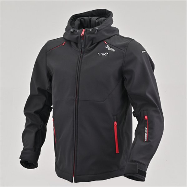 DAYTONA  DJ017 イージーソフトシェルパーカー ブラック&レッド Lサイズ