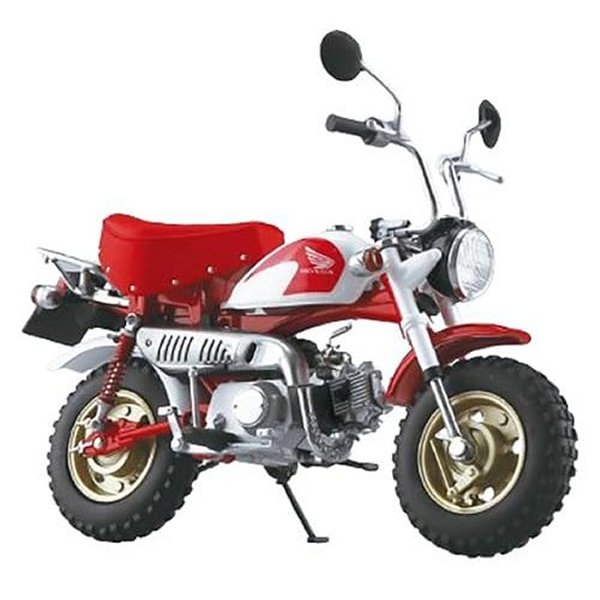 アオシマ スカイネット1/12 完成品プラモ ホンダ モンキー・スペシャル シャスタホワイト×キャンディアラモアナレッド