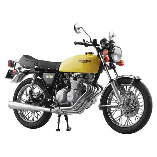 アオシマ スカイネット1/12 完成品プラモ ホンダ CB400FOUR パラキートイエロー
