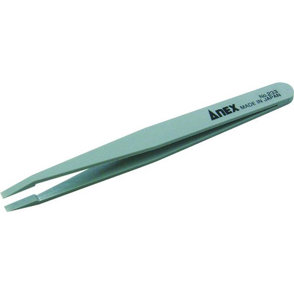 493-6191  プラスチックピンセット 先平細型