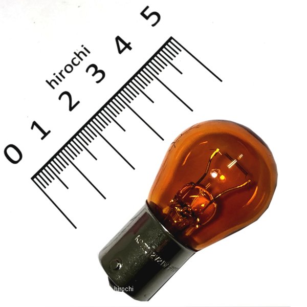 白熱バルブ S25 12V21W 10個入り アンバー ガラス着色タイプ