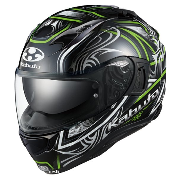 フルフェイスヘルメット KAMUI-3 JAG ブラックグリーン XSサイズ