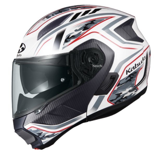 システムヘルメット RYUKI ENERGY ホワイトレッド Sサイズ(55cm-56cm)