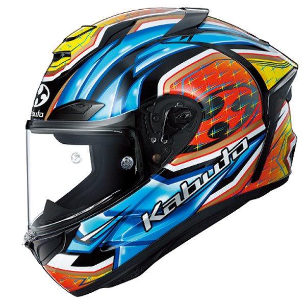 フルフェイスヘルメット F-17 グランツ ブルーイエロー XS サイズ