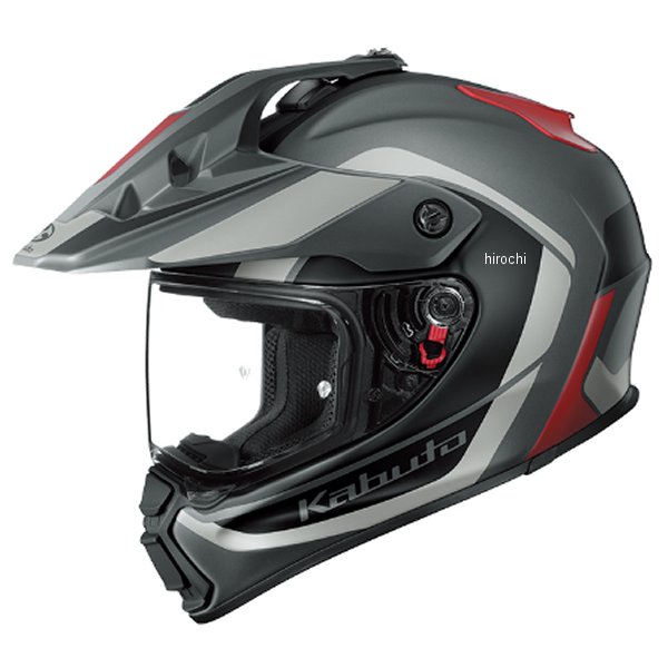 フルフェイスヘルメット GEOSYS BLOCK フラットガンメタレッド XLサイズ