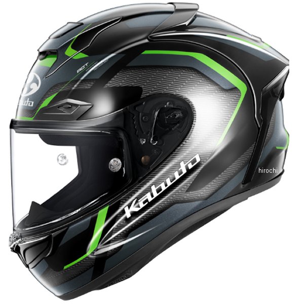 フルフェイスヘルメット F-17 ZESTAL ブラックグリーン XSサイズ