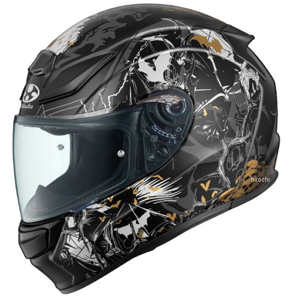 フルフェイスヘルメット SHUMA NIGHTER フラットブラックゴールド XLサイズ