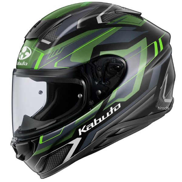 フルフェイスヘルメット AEROBLADE-6 ADACT フラットブラックグリーン XXLサイズ