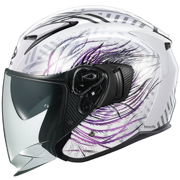 オープンフェイスヘルメット EXCEED-2 PLUME ホワイトパープル XLサイズ