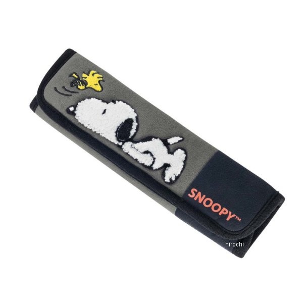 7262-16  ねそべりスヌーピー シートベルトパッド グレー