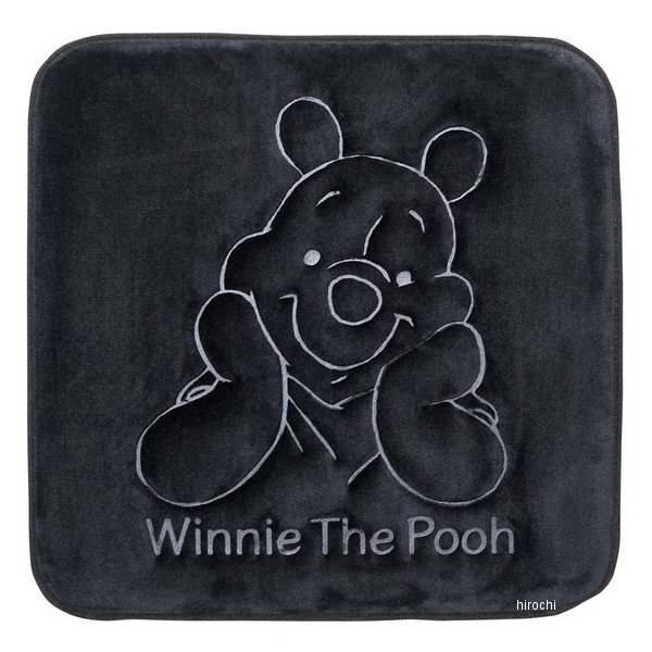 5212-02  くまのプーさんプレス シングルクッション ブラック
