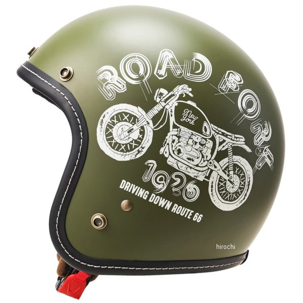 オープンジェットヘルメット MCJ5 ロードフォーク マットオリーブ Mサイズ(57-58cm)