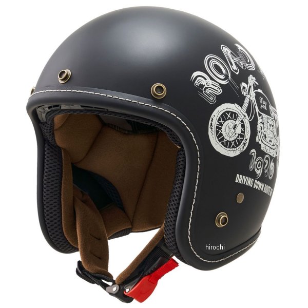 オープンジェットヘルメット MCJ5 ロードフォーク マットブラック XLサイズ(61-62cm)