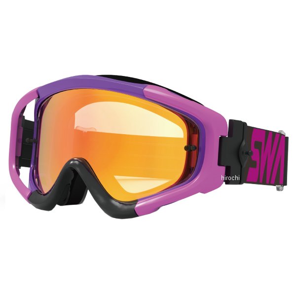 ダートゴーグル 黒/ピンク (フラッシュオレンジミラー/スモーク)