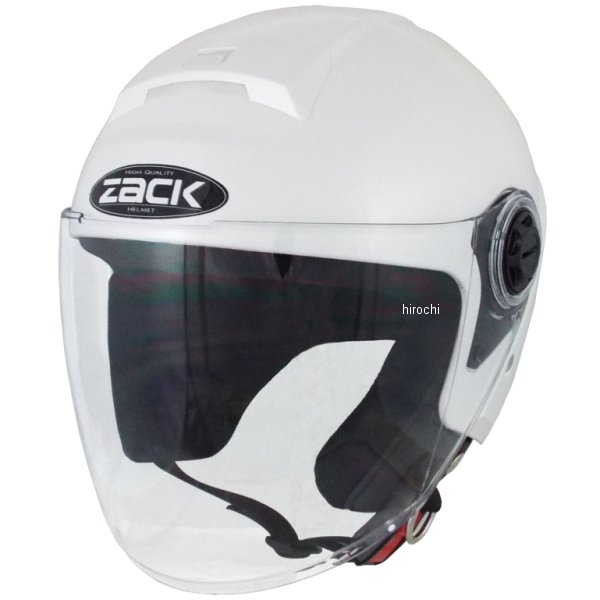 ジェットヘルメット ZACK ZR-20 シールド付きJET パールホワイト フリーサイズ (58-59cm)