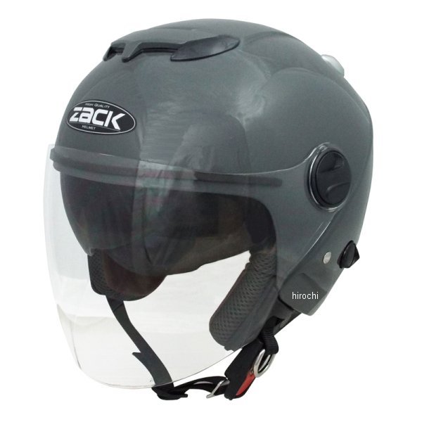 ジェットヘルメット ZACK  グレー ディープフリーサイズ 58-60未満