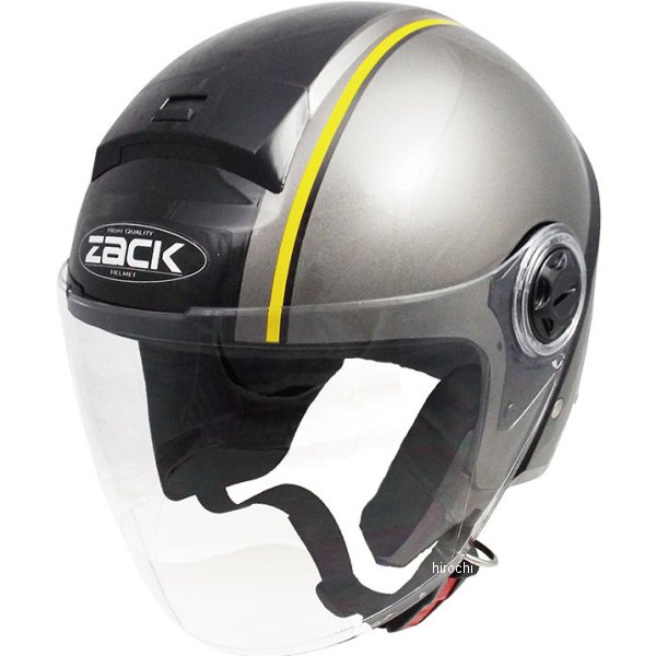 ジェットヘルメット デザイン 黒/ガンメタ フリーサイズ(58-59cm)