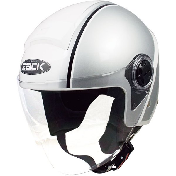ジェットヘルメット デザイン 白/シルバー フリーサイズ(58-59cm)
