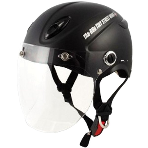 STR-K JT キッズハーフヘルメット クリアシールド付き ハーフマットブラック キッズサイズ(54-56cm未満)