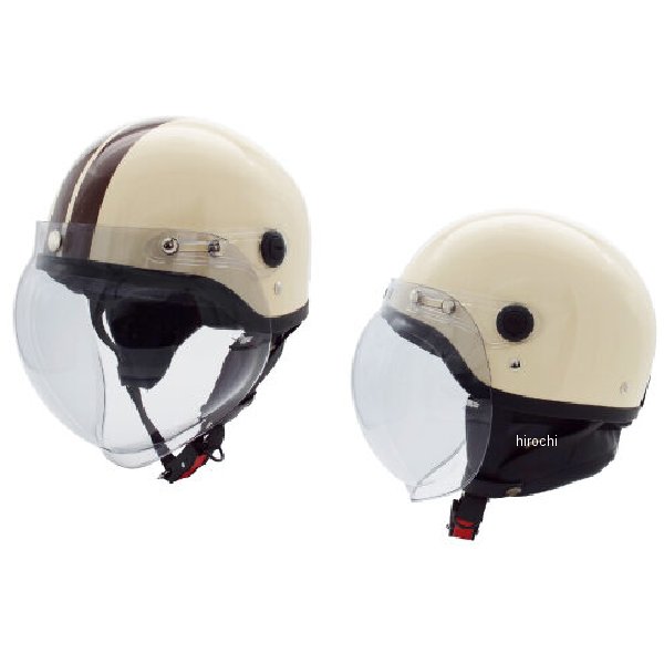 AQ-51 ハーフヘルメット アイボリーブラウン フリーサイズ