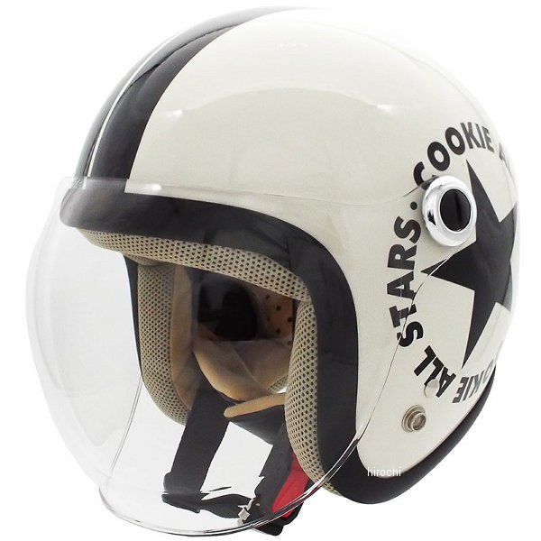 ジェットヘルメット CA-6 パールホワイト/ブラック キッズサイズ（54-56cm）