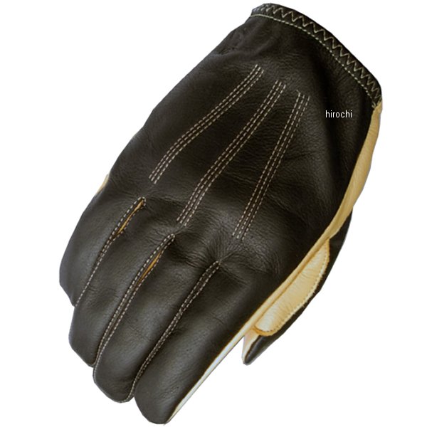TSG-01B レザーグローブ 黒/キャメル Lサイズ
