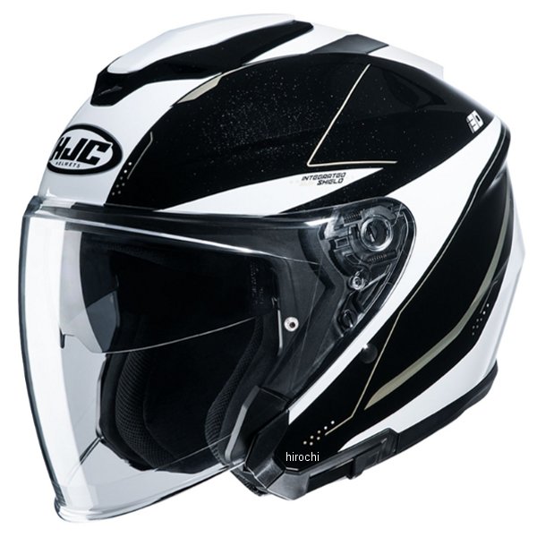 HJH215  オープンフェイスヘルメット i30 スライト 黒/白 Sサイズ