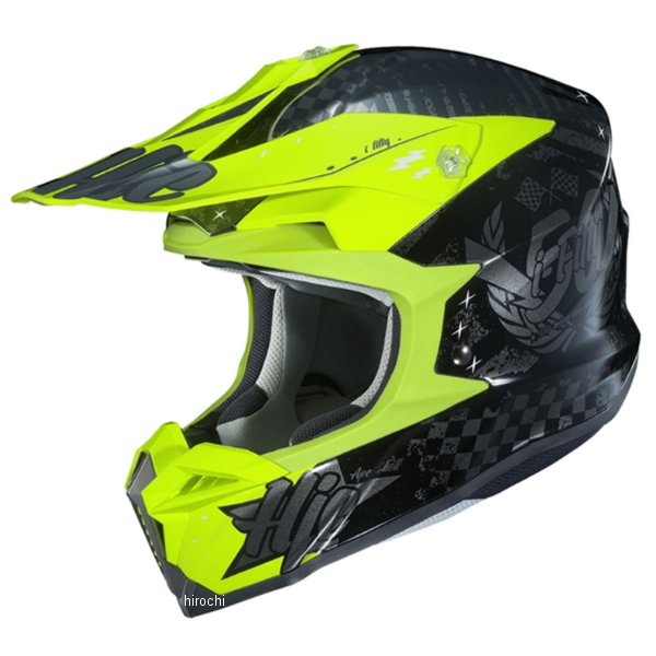 HJH198  オフロードヘルメット i50 アルタクス 黒/蛍光黄(MC4H) Sサイズ