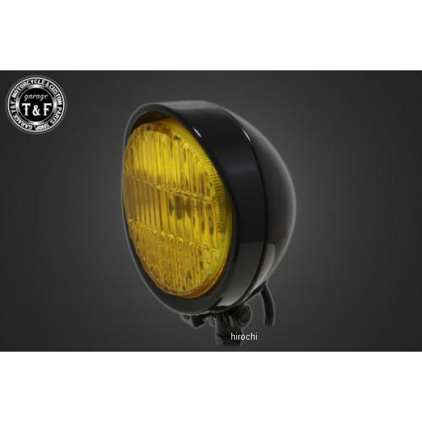 5.5インチバイザーヘッドライト+ステー DS400 STD ブラック/イエロー