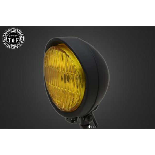 5.5インチバイザーヘッドライト+ステー DS400 STD マットBK/イエロー