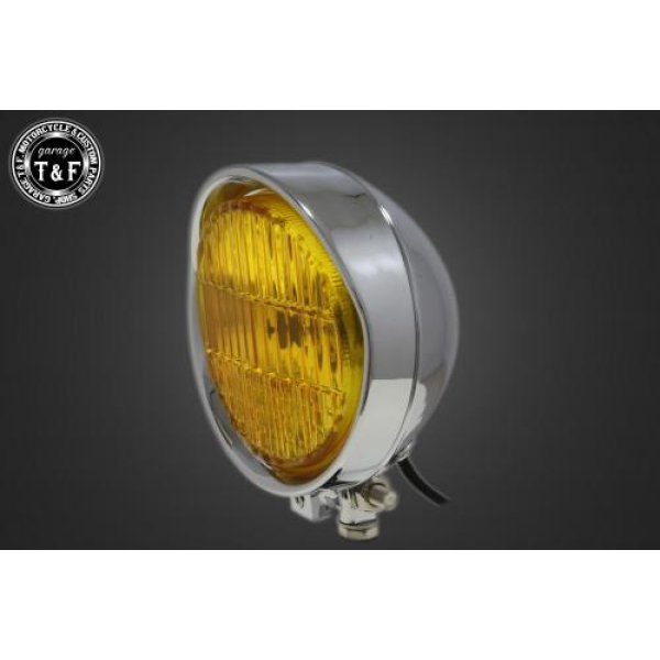 5.5インチバイザーヘッドライト+ステー DS1100STD メッキ/イエロー